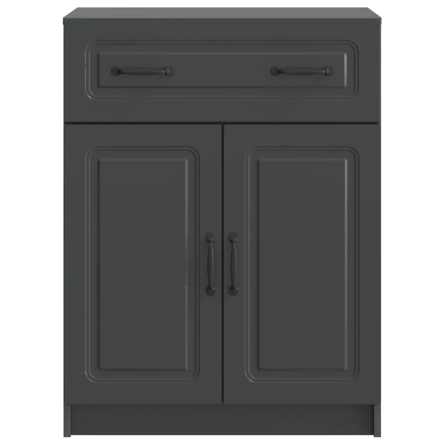 Buffet avec tiroir Noir 66 x 34,5 x 87 cm Bois d'ingénierie - 6