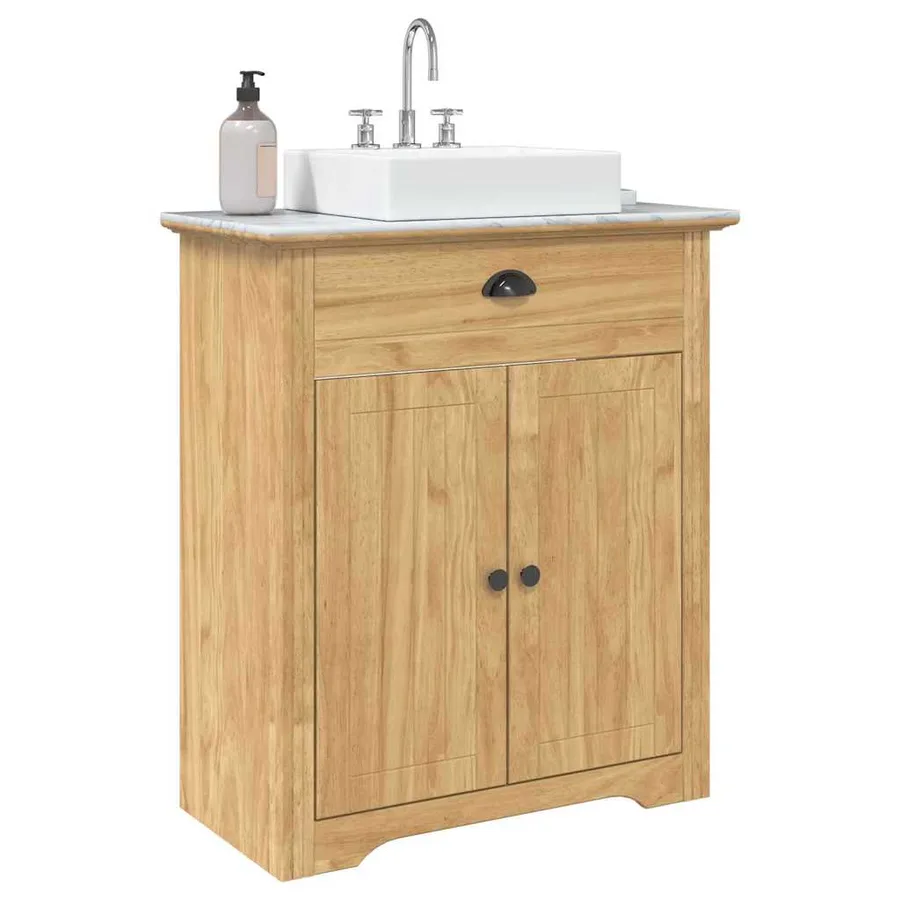 Cabinet de salle de bain BODO Marron miel 70 x 35 x 80 cm - 3