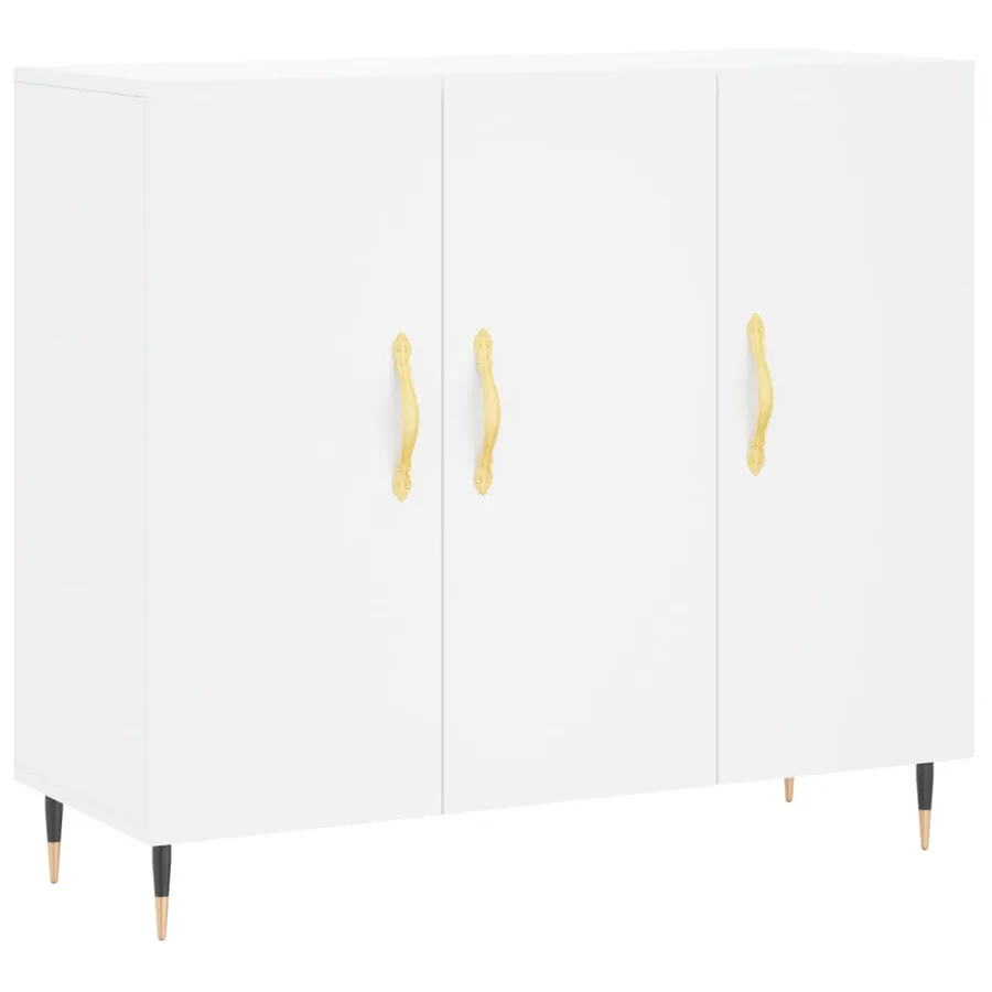 Buffet blanc 90x34x80 cm bois d'ingénierie - 2