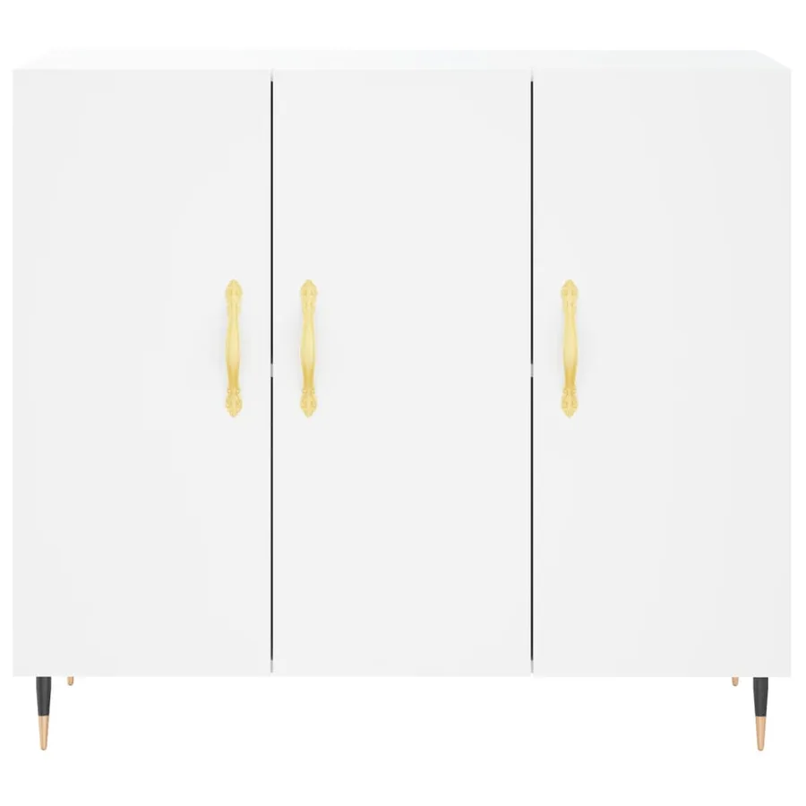 Buffet blanc 90x34x80 cm bois d'ingénierie - 6