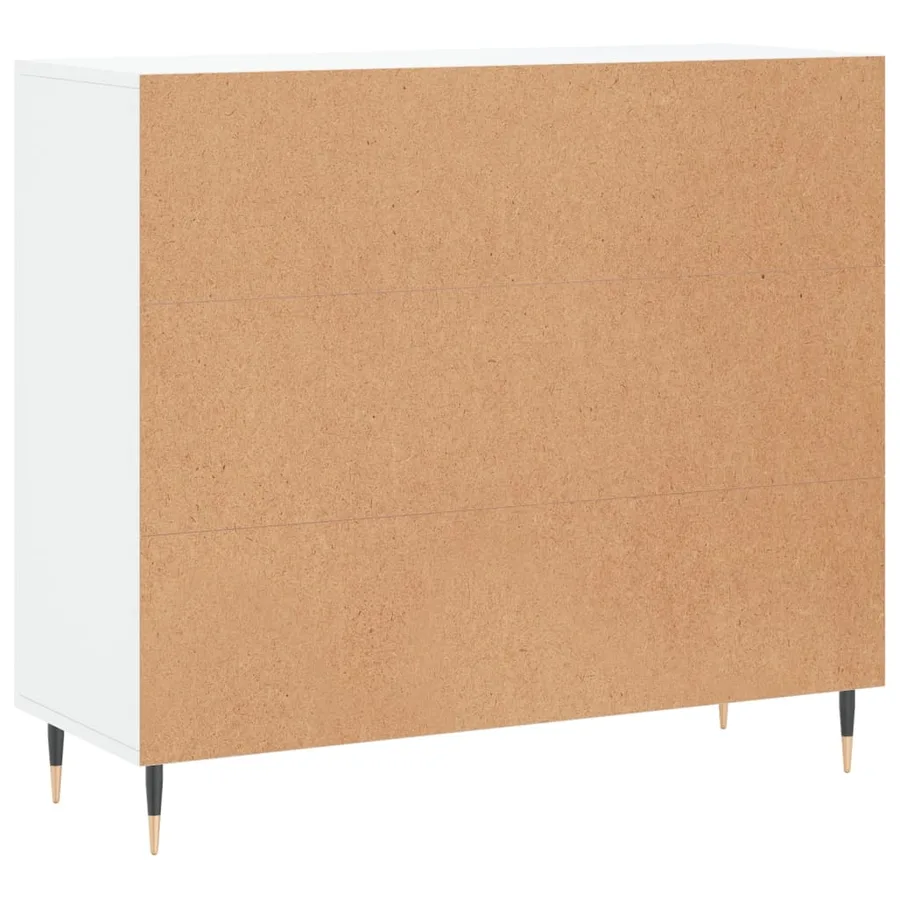 Buffet blanc 90x34x80 cm bois d'ingénierie - 8