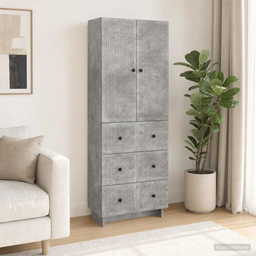Ensemble de Meubles 2 pcs Gris béton 66 x 34,5 x 90 cm