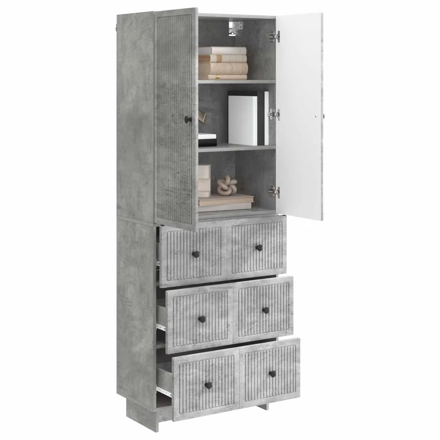 Ensemble de Meubles 2 pcs Gris béton 66 x 34,5 x 90 cm - 3