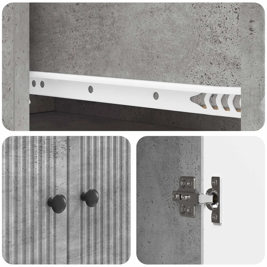 Ensemble de Meubles 2 pcs Gris béton 66 x 34,5 x 90 cm - 8