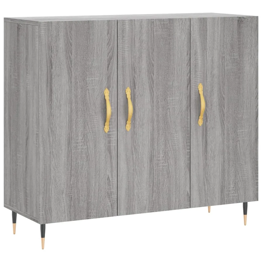 Buffet sonoma gris 90x34x80 cm bois d'ingénierie - 2
