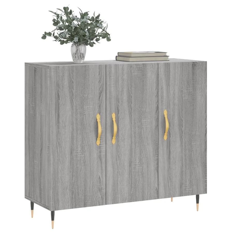 Buffet sonoma gris 90x34x80 cm bois d'ingénierie - 3