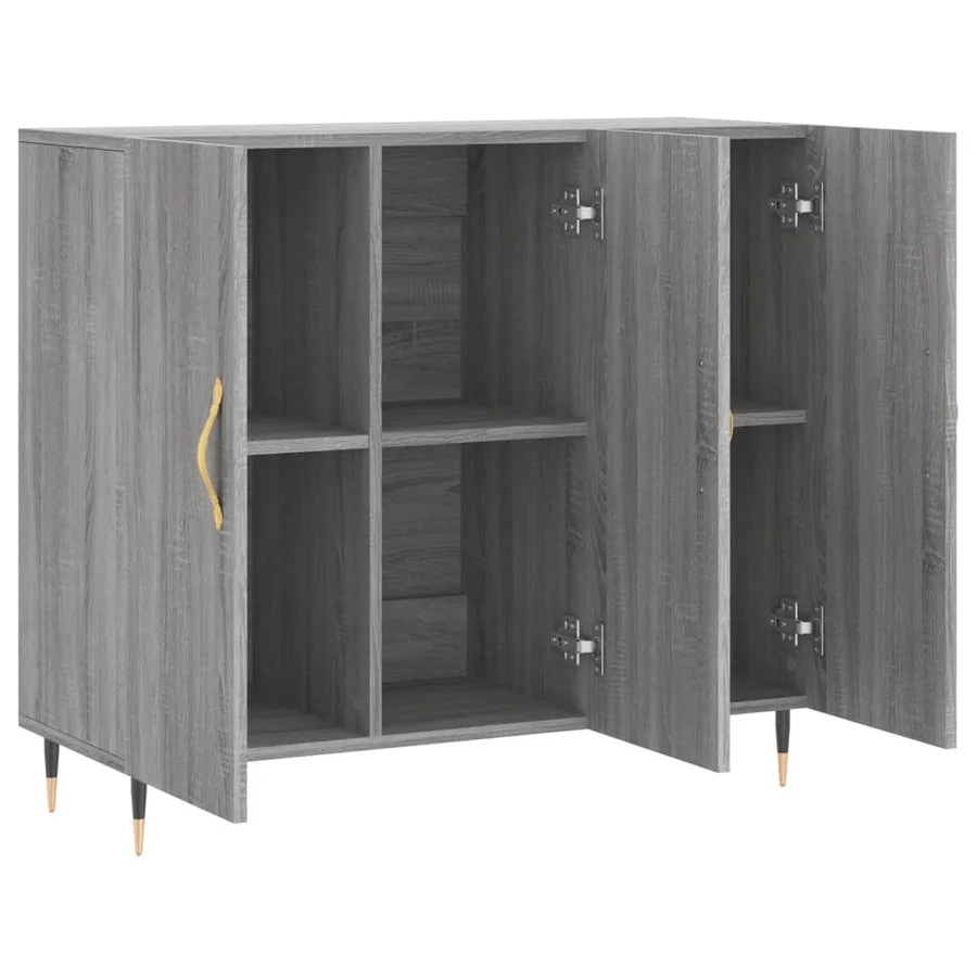 Buffet sonoma gris 90x34x80 cm bois d'ingénierie - 5