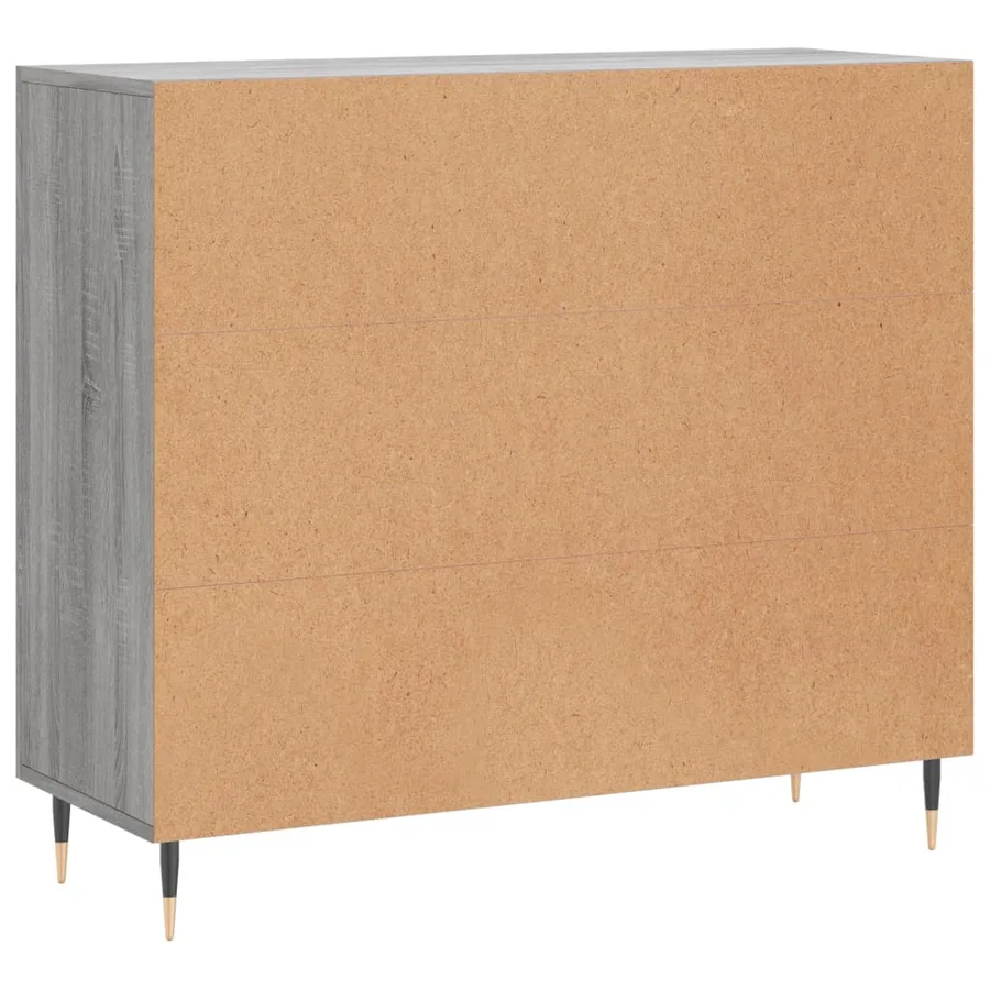 Buffet sonoma gris 90x34x80 cm bois d'ingénierie - 8