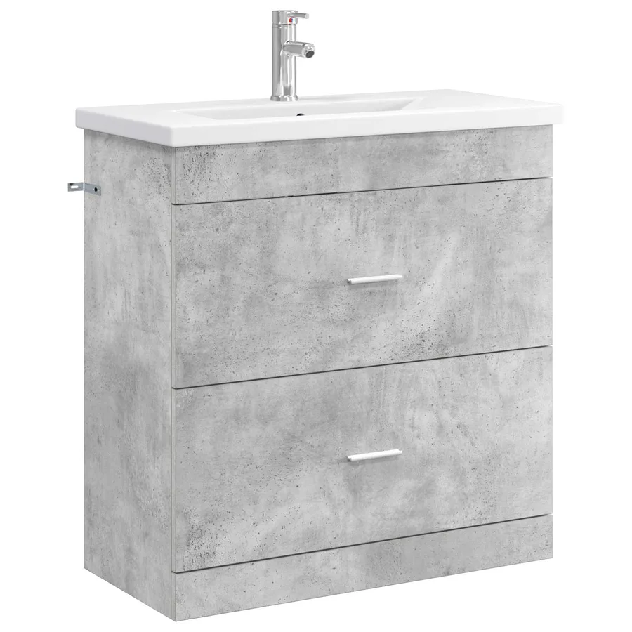 Ensemble de mobilier de salle de bain Gris béton - 2