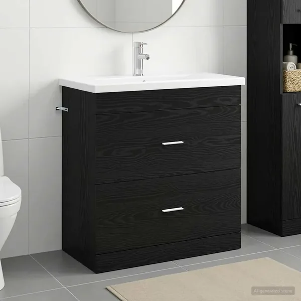 Ensemble de mobilier de salle de bain Chêne noir