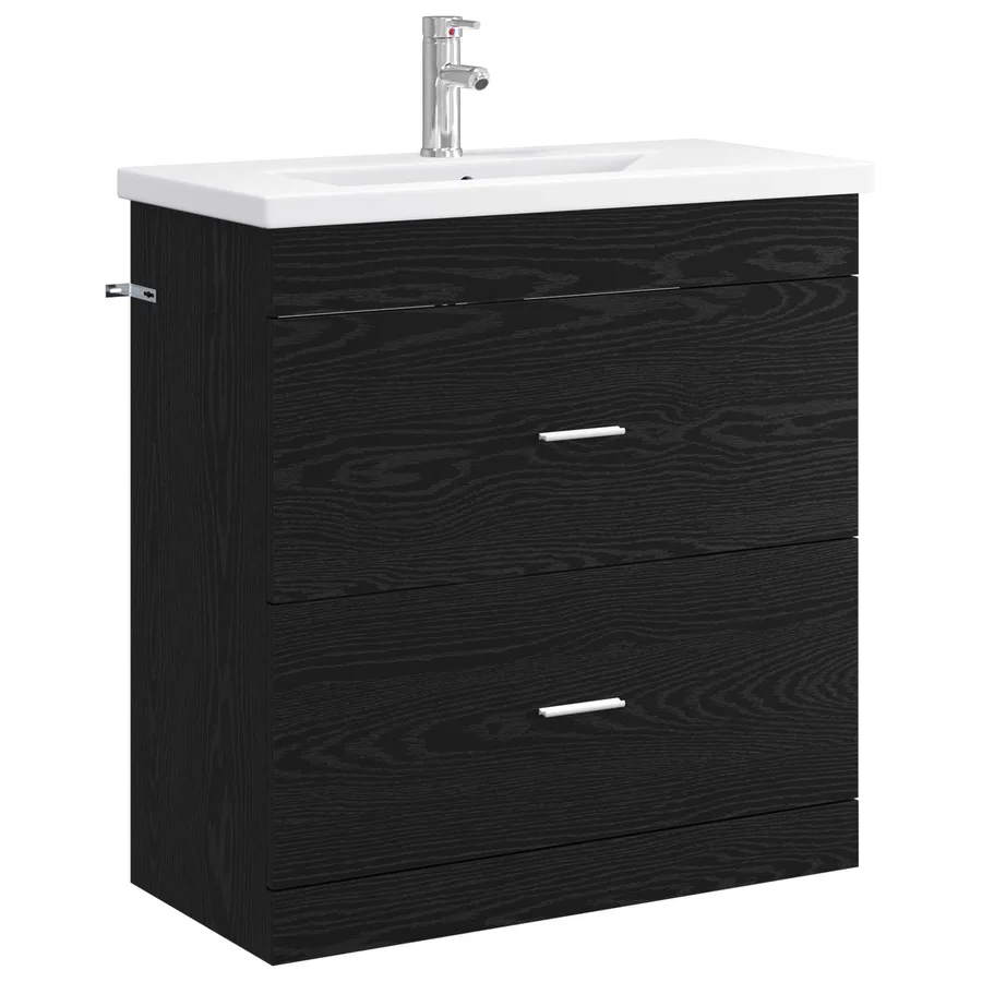 Ensemble de mobilier de salle de bain Chêne noir - 2