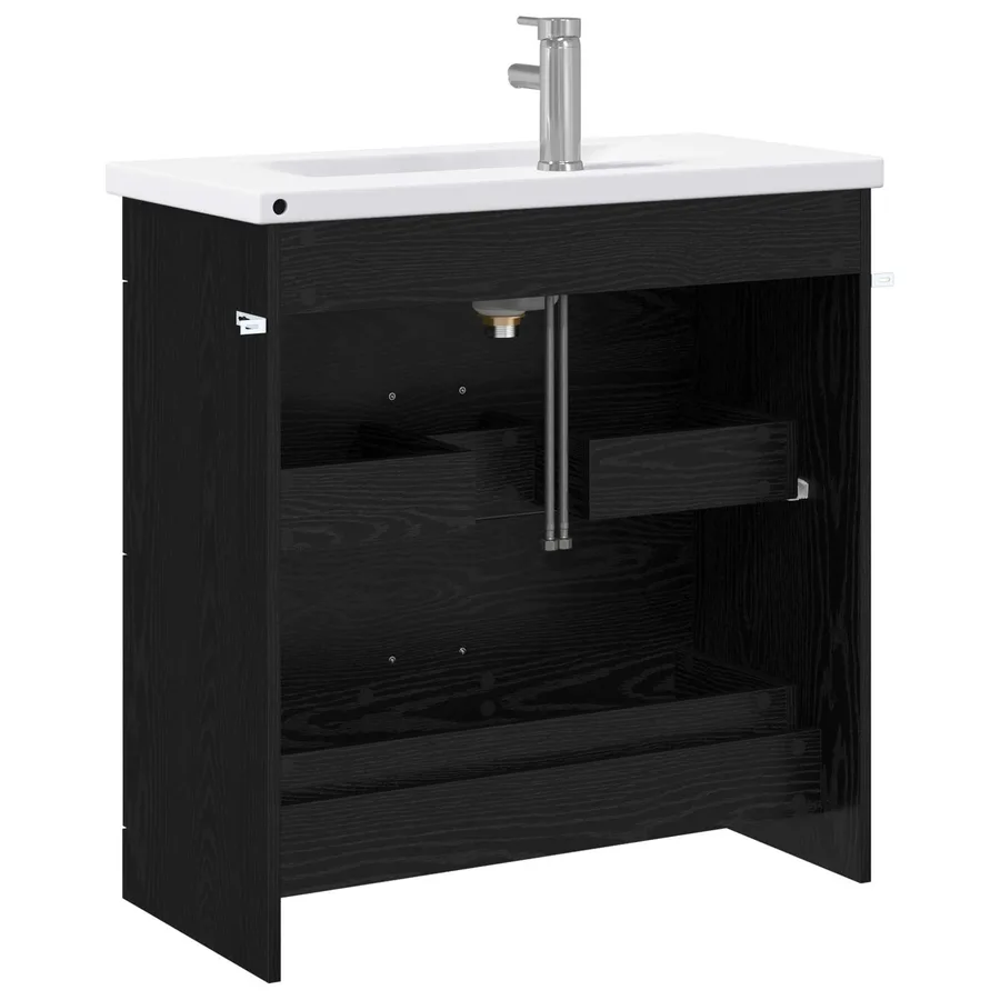 Ensemble de mobilier de salle de bain Chêne noir - 7
