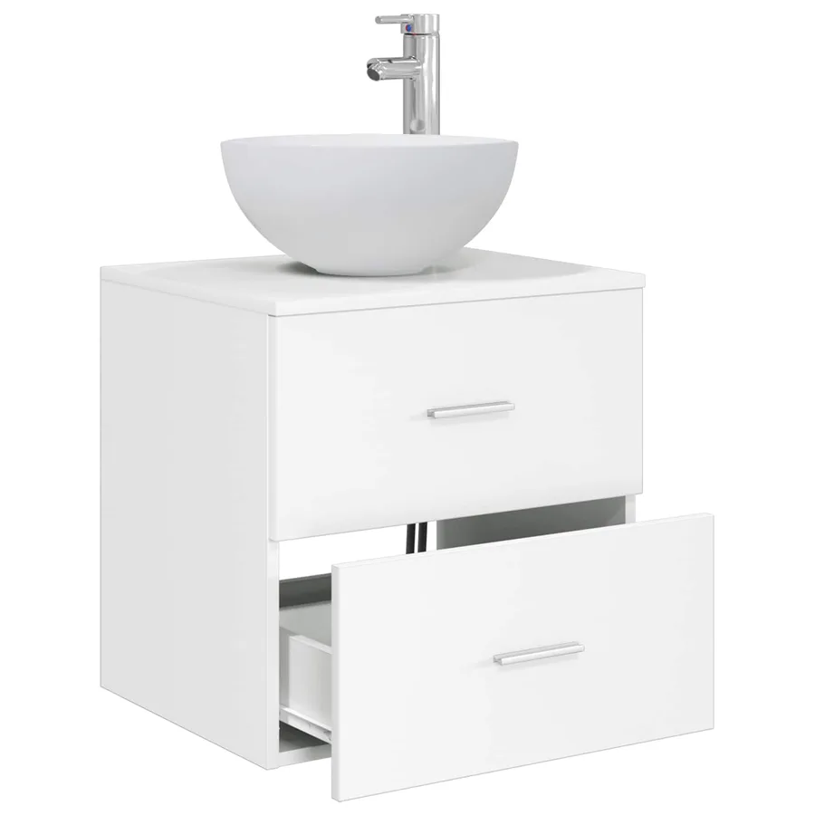 Meuble lavabo mural Blanc 49,5 x 35 x 63 cm Bois d'ingénierie - 3