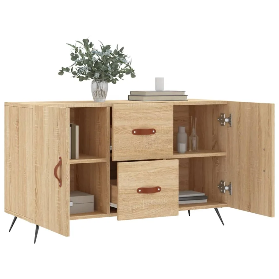 Buffet chêne sonoma 100x36x60 cm bois d'ingénierie - 4