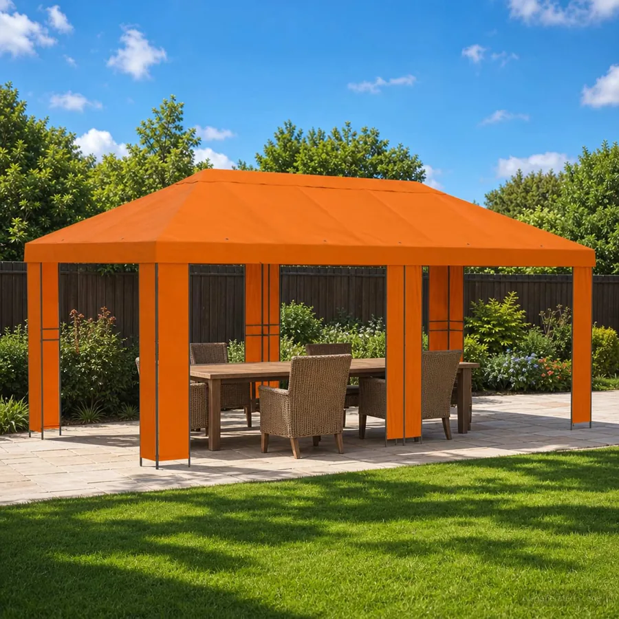 Abri de jardin 6 x 3 m Orange Polyester et Acier 190