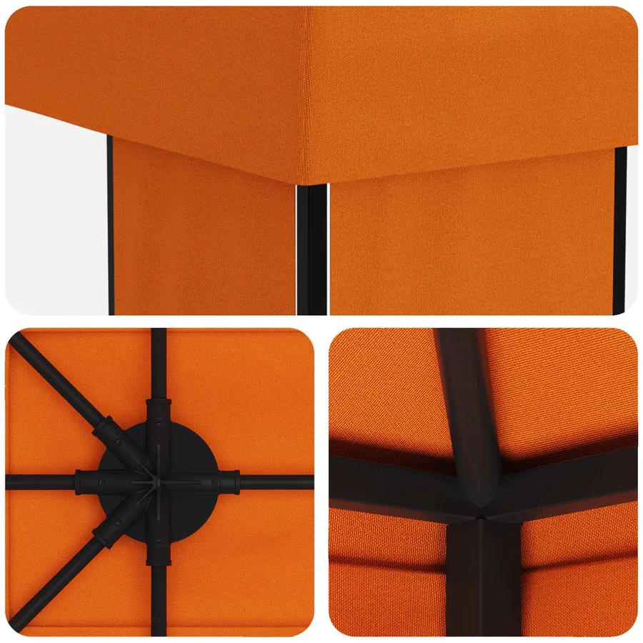 Abri de jardin 6 x 3 m Orange Polyester et Acier 190 - 5