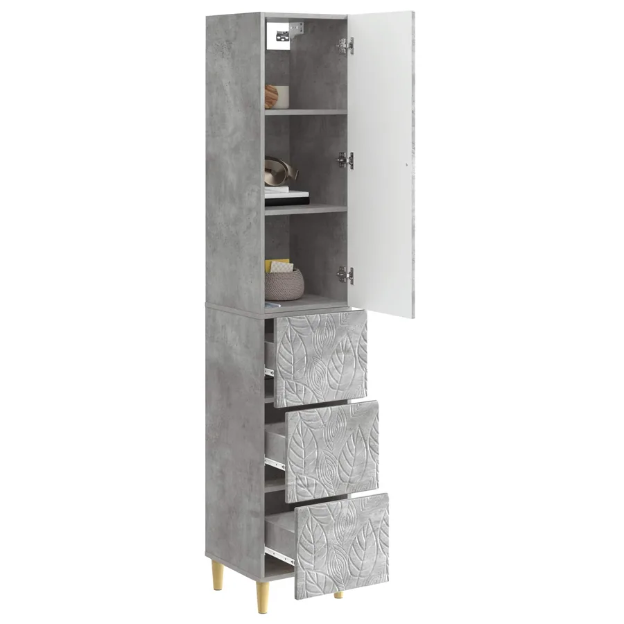 Ensemble de Meubles 2 pcs Gris béton 33 x 34,5 x 90 cm - 3