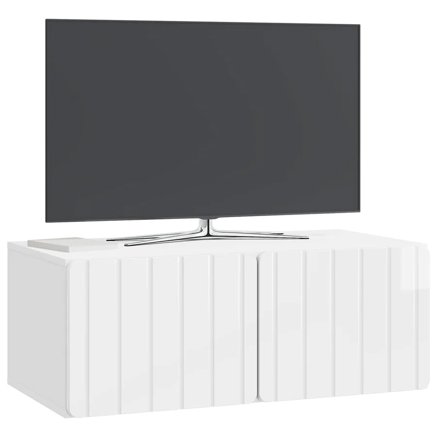 Meuble TV mural 78,5 x 41 x 30 cm Blanc brillant - 3