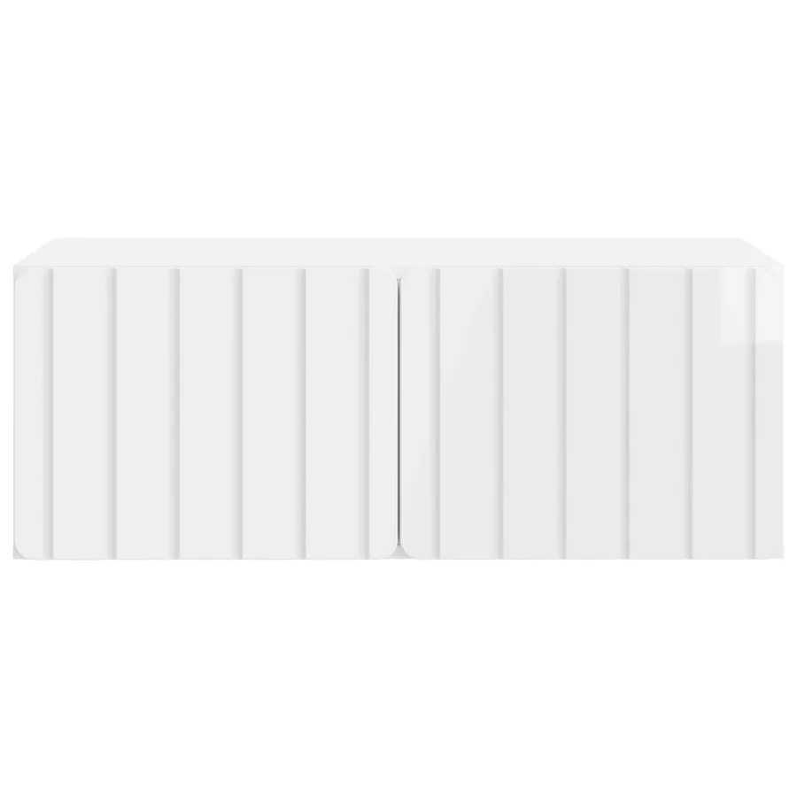 Meuble TV mural 78,5 x 41 x 30 cm Blanc brillant - 6