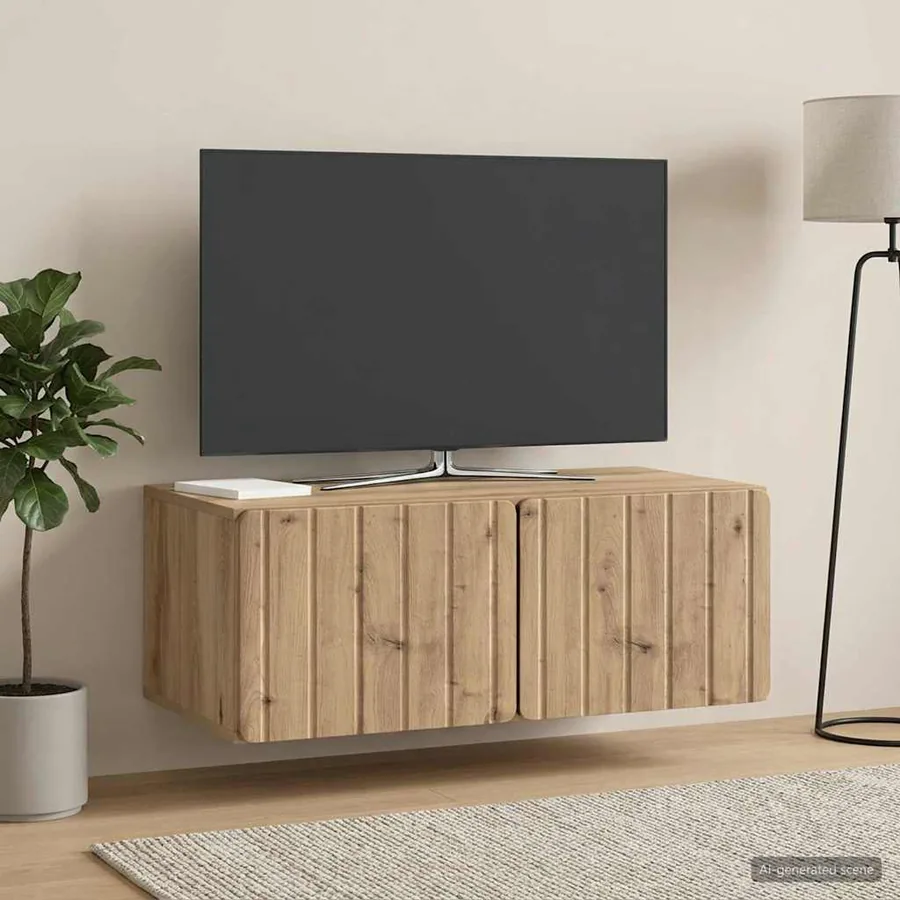 Meuble TV mural 78,5 x 41 x 30 cm Chêne artisanal