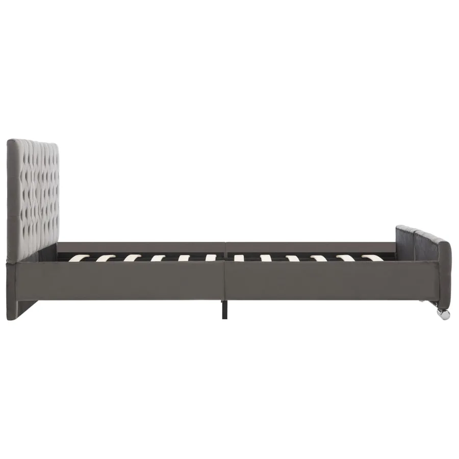 Cadre de lit sans matelas gris velours 160x200 cm - 5