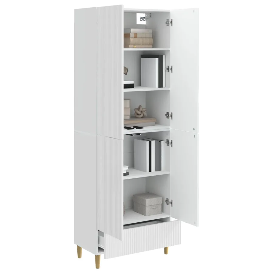 Ensemble de Meubles 2 pcs Blanc brillant 66 x 34,5 x 95 cm - 3
