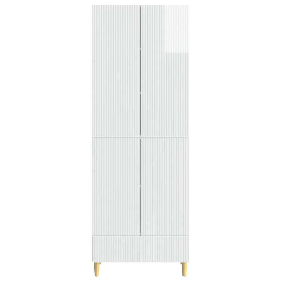 Ensemble de Meubles 2 pcs Blanc brillant 66 x 34,5 x 95 cm - 5