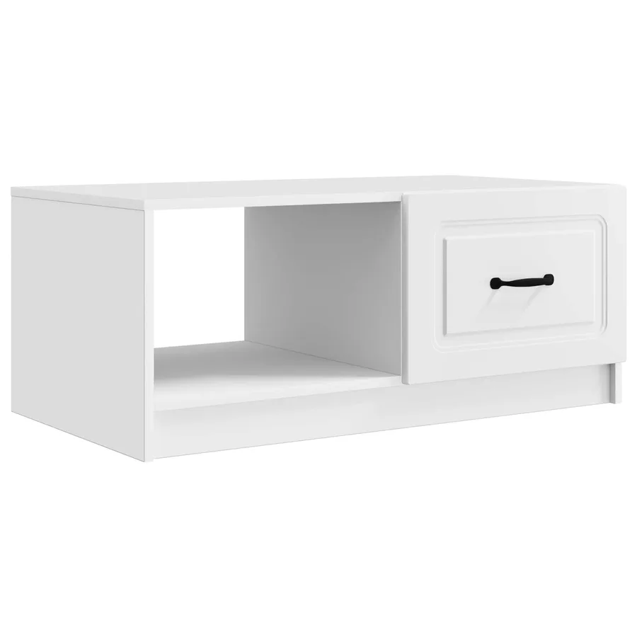 Table basse Blanc 90 x 50 x 37 cm Bois d'ingénierie - 2