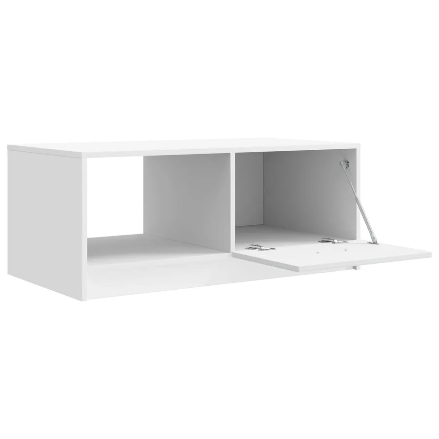 Table basse Blanc 90 x 50 x 37 cm Bois d'ingénierie - 4