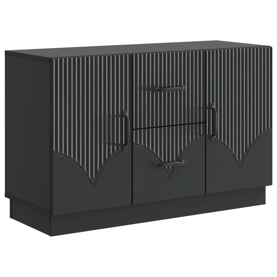 Buffet avec tiroir Noir 89 x 34,5 x 57 cm Bois d'ingénierie - 2