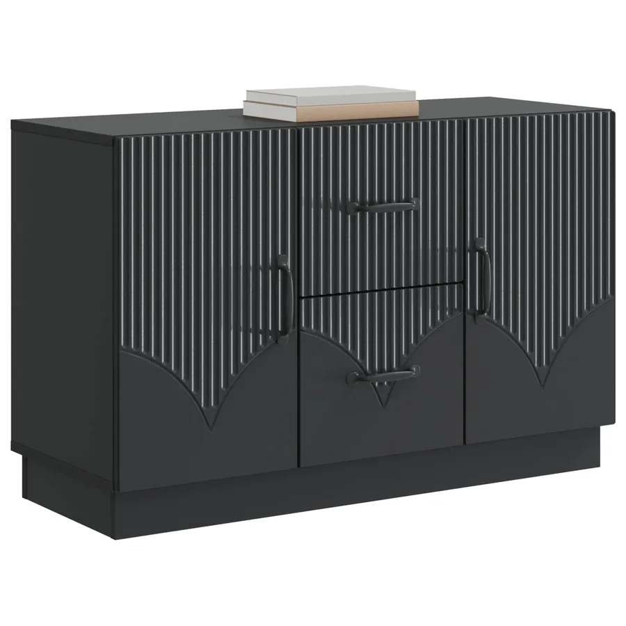 Buffet avec tiroir Noir 89 x 34,5 x 57 cm Bois d'ingénierie - 3