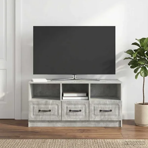 Meuble TV Gris béton 102 x 34,5 x 47 cm Bois d'ingénierie