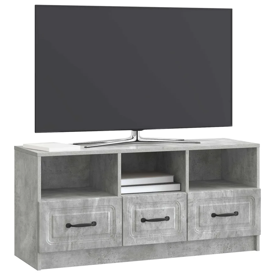 Meuble TV Gris béton 102 x 34,5 x 47 cm Bois d'ingénierie - 3