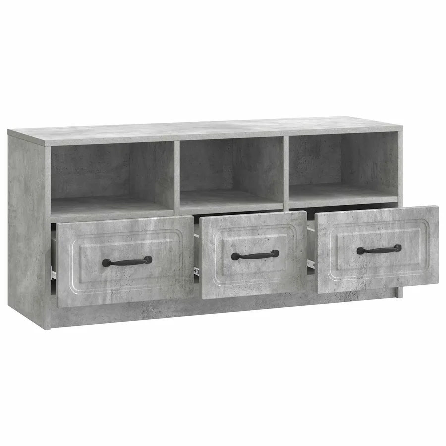 Meuble TV Gris béton 102 x 34,5 x 47 cm Bois d'ingénierie - 5