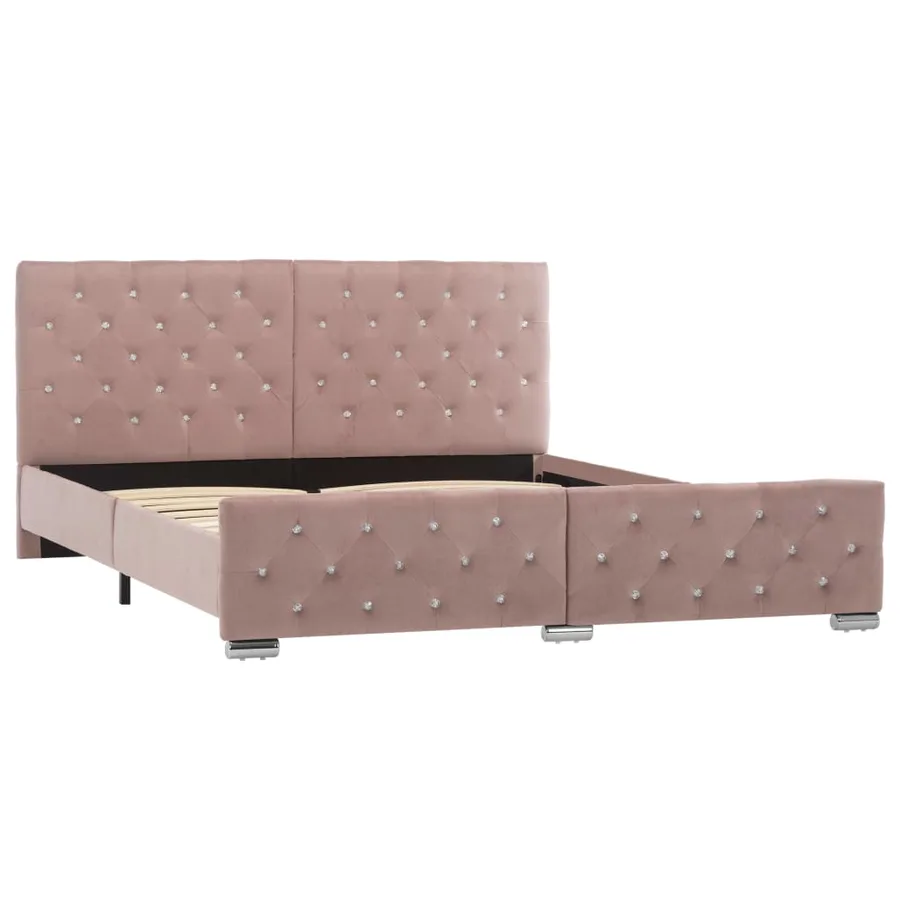 Cadre de lit sans matelas Rose Velours 160x200 cm - 2