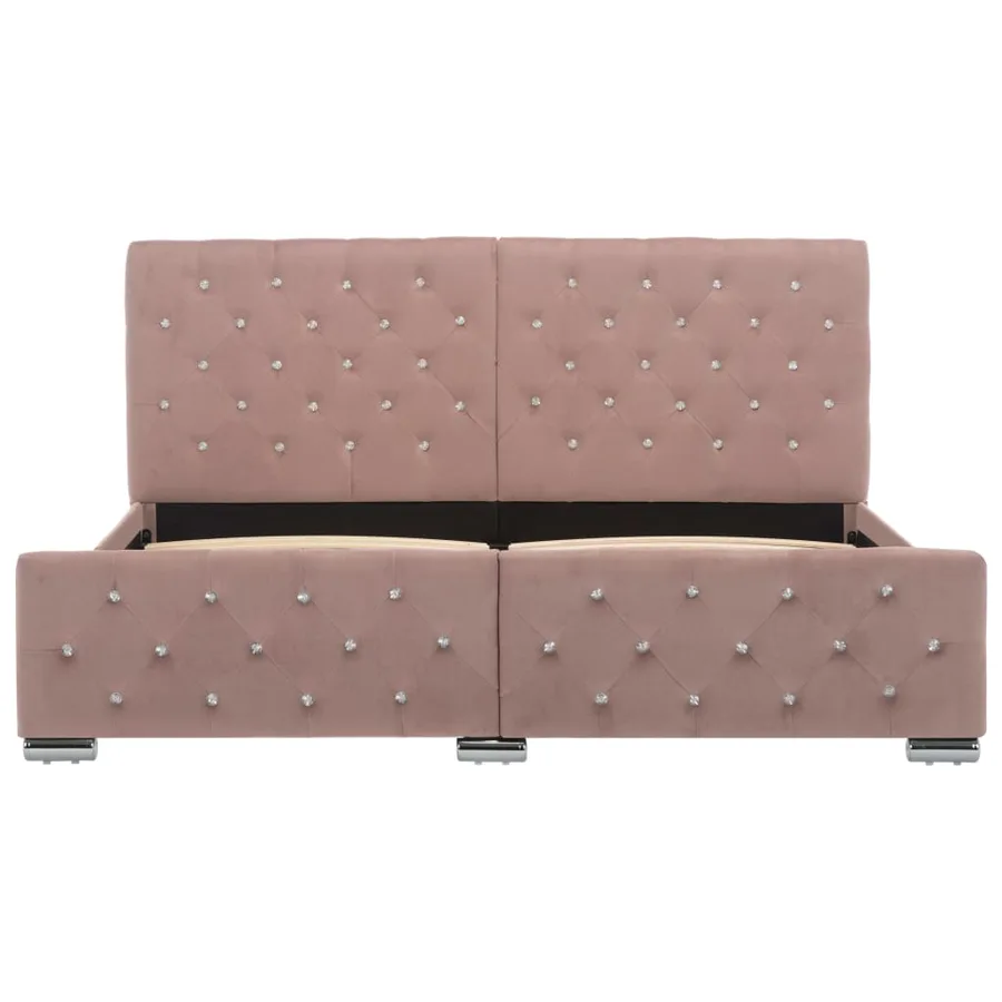 Cadre de lit sans matelas Rose Velours 160x200 cm - 4