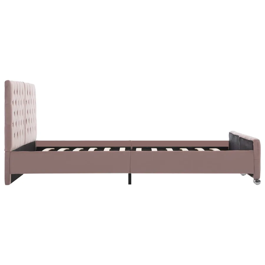 Cadre de lit sans matelas Rose Velours 160x200 cm - 5
