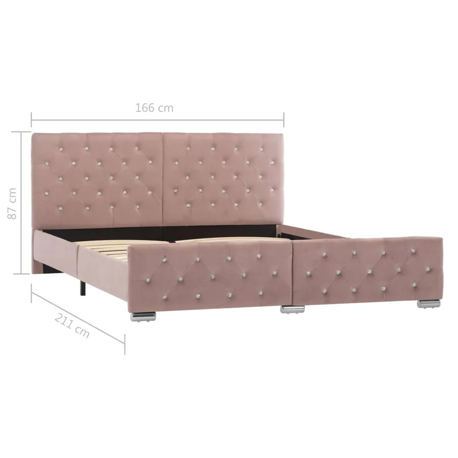 Cadre de lit sans matelas Rose Velours 160x200 cm - 8