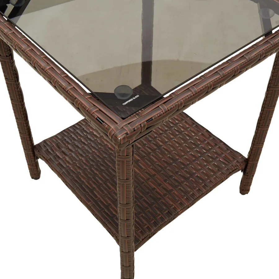 Ensemble de canapés d'extérieur 2 pcs Marron et rouge polyrotin - 10