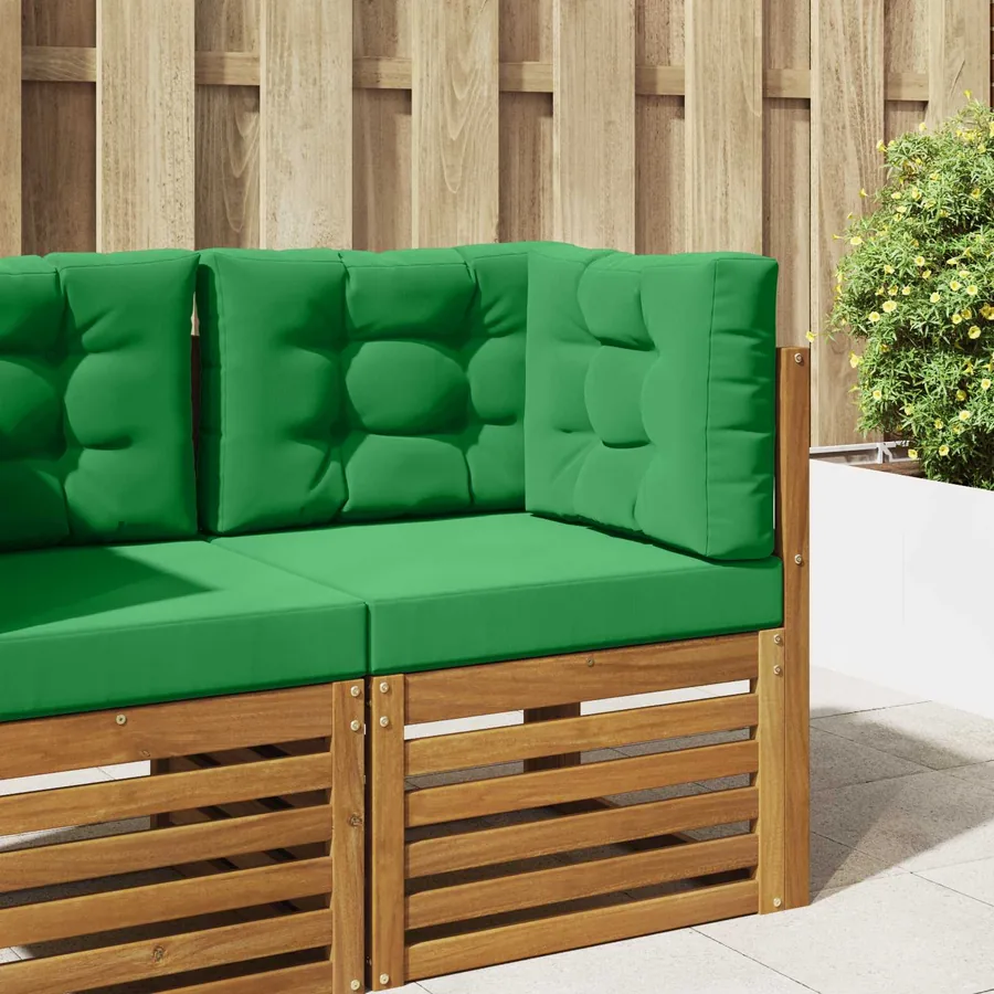 Coussin de canapé d'extérieur 3 pcs Vert Polyester