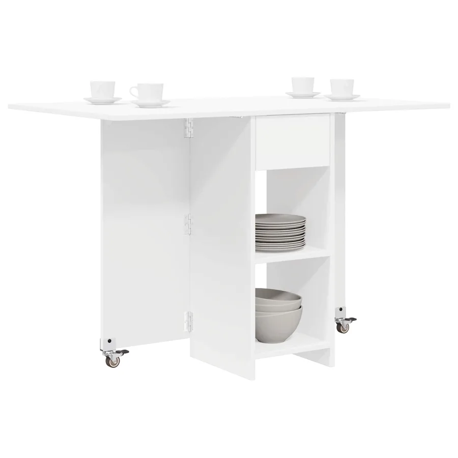 Table à dîner 115 x 70 x 75 cm Bois d'ingénierie Blanc - 3