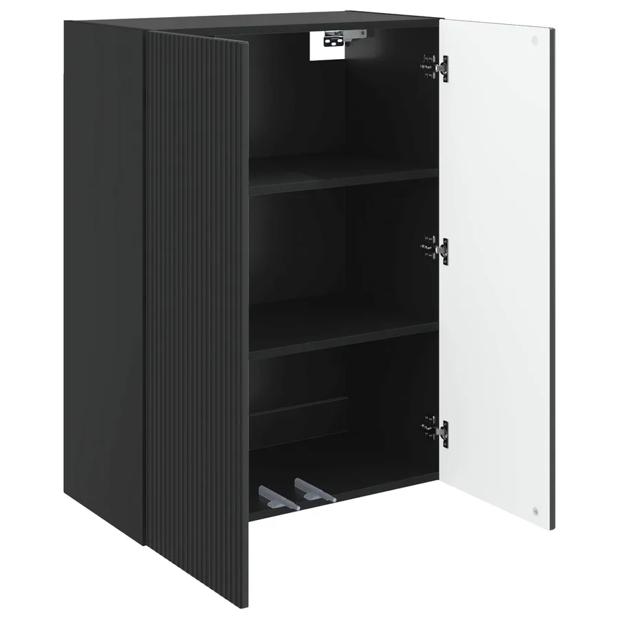 Armoire Murale Noir 66 x 34,5 x 90 cm Bois d'ingénierie - 3