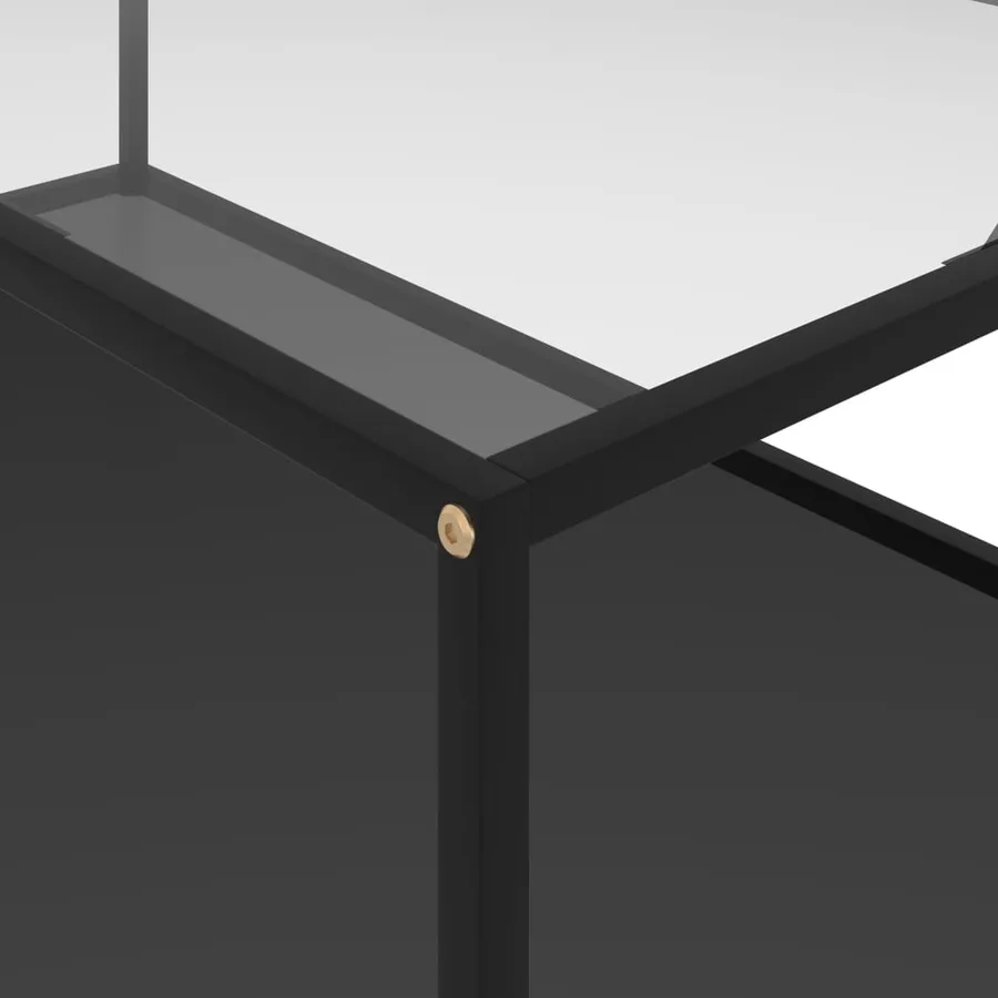 Table basse Transparent et noir 120x60x35 cm Verre trempé - 4