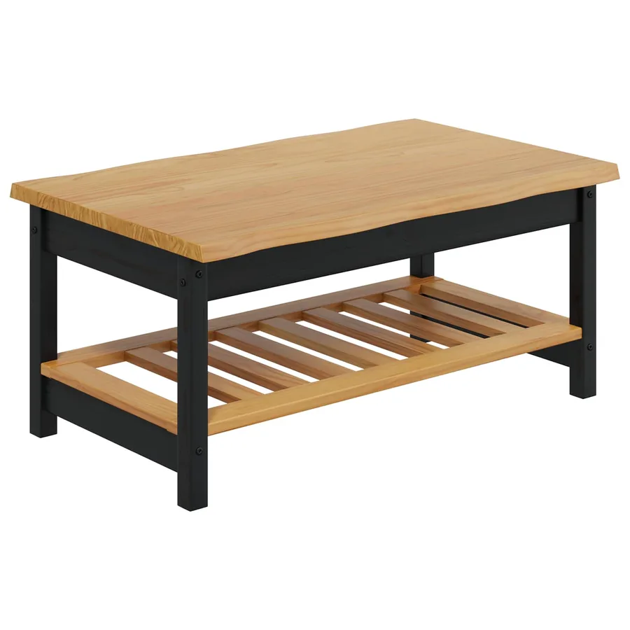 Table basse EKAI Noir 100 x 60 x 45,5 cm Bois de pin massif - 2