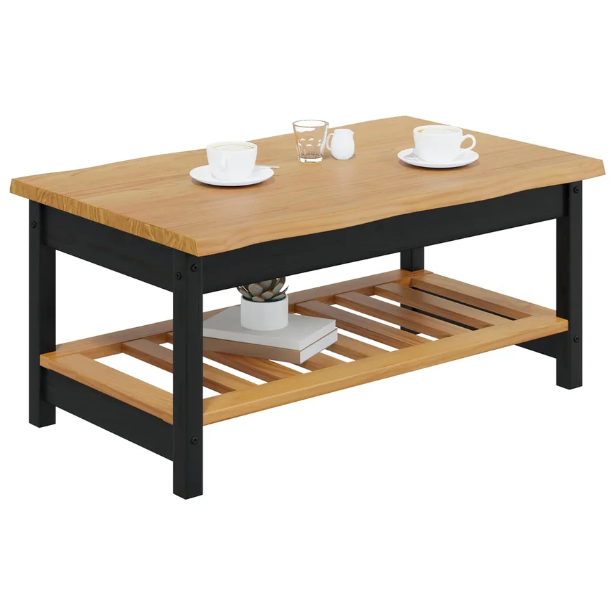 Table basse EKAI Noir 100 x 60 x 45,5 cm Bois de pin massif - 3