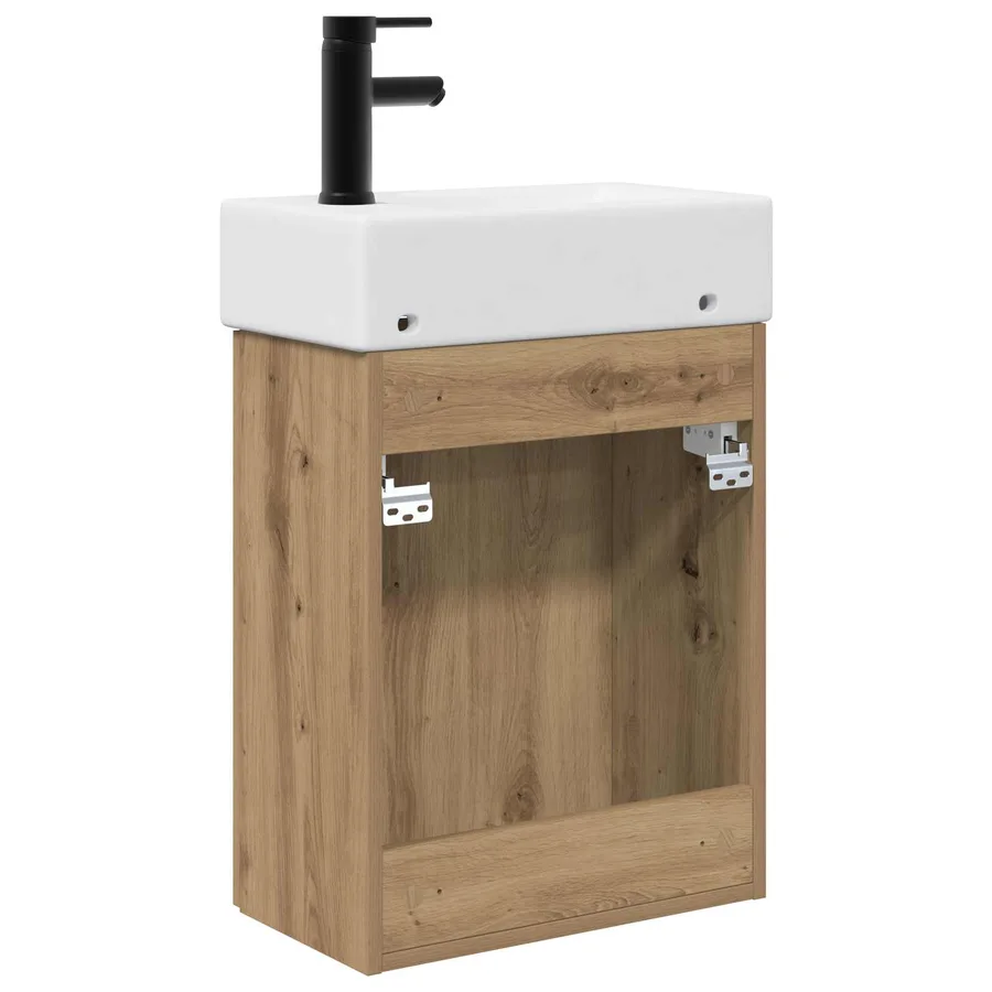 Meuble de salle de bain avec robinet Chêne artisanal - 7