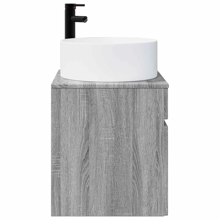 Meuble de lavabo mural Sonoma gris 49 x 44,5 x 65,5 cm - 3
