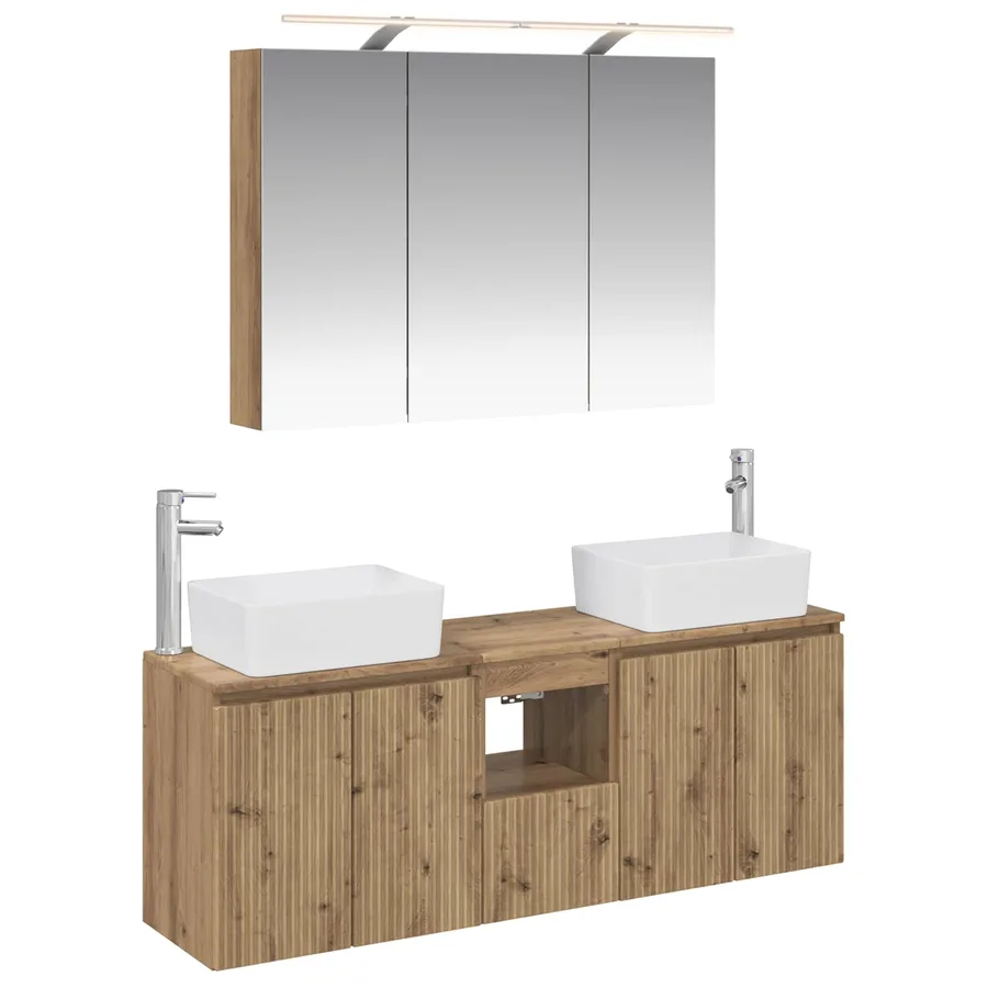 Ensemble d'armoire de salle de bain 4 pc Chêne artisanal - 2