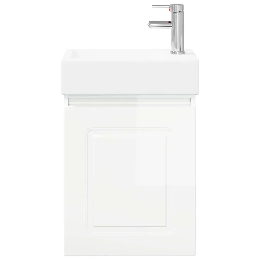 Meuble de salle de bain avec robinet Blanc brillant - 5