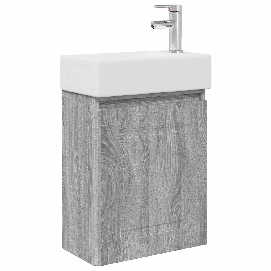 Meuble de salle de bain avec robinet Sonoma gris - 2